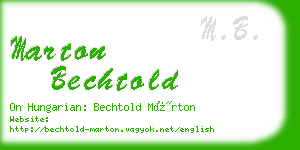 marton bechtold business card